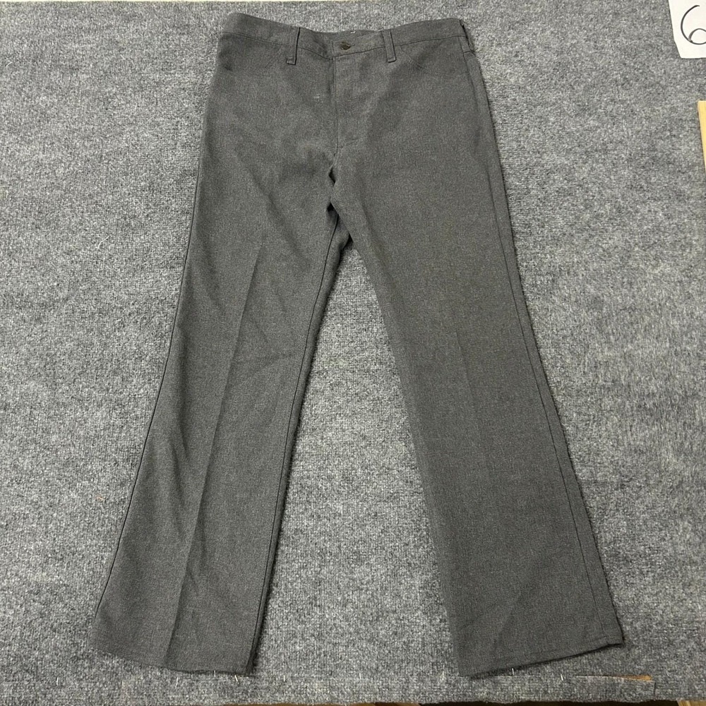 Wrangler Pants Mens Size 38x32 Gray Wrancher Dress Jeans Western Flared USA Made